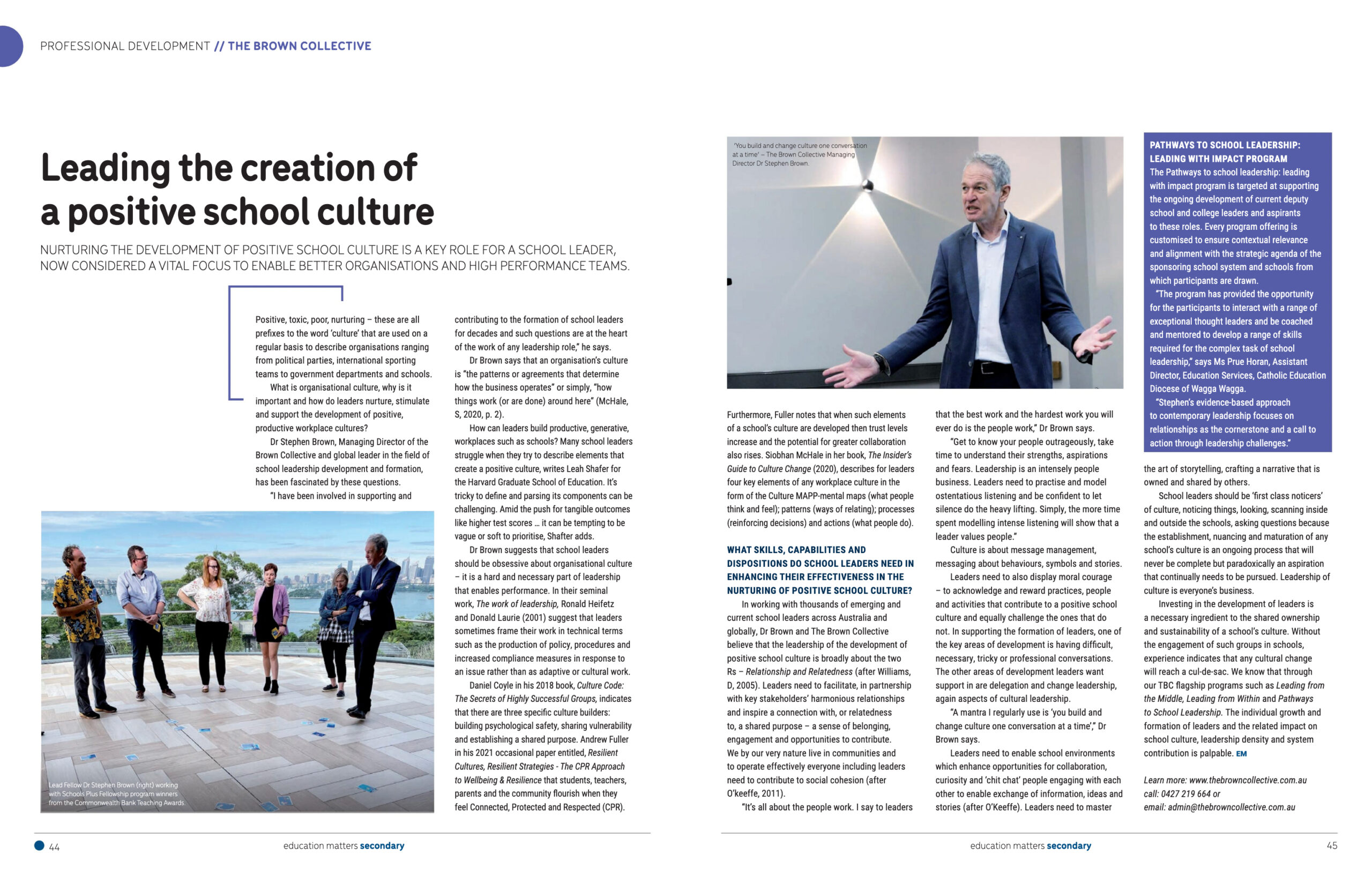 Leading the creation of a positive school culture